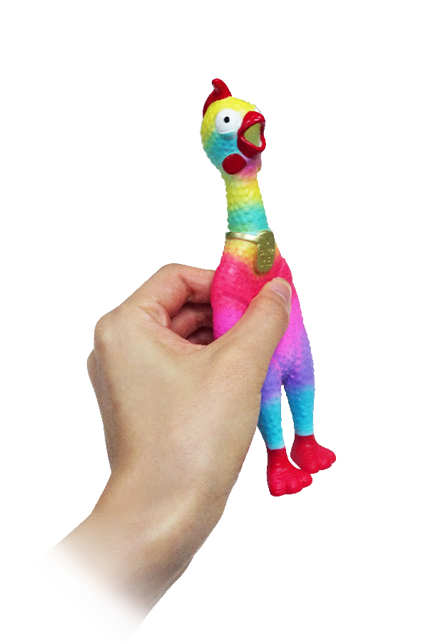 2-Pack Animolds Metallic Screaming Chicken Non Toxic Rubber Chicken Toy Best Chicken Toys for Kids and Adults Random Colors