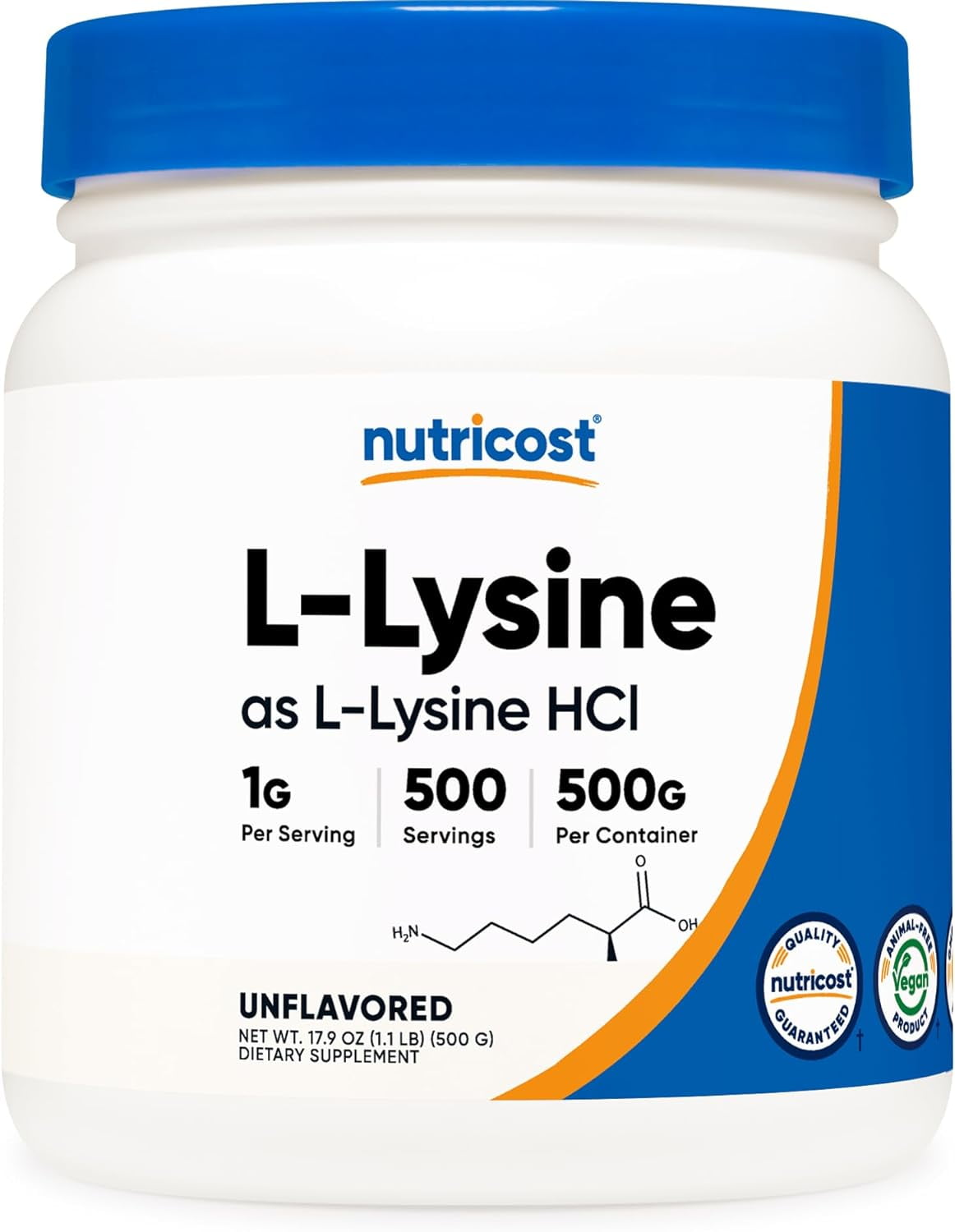 Poudre L-Lysine 500g - Acide Aminé Lysine HCL 100% Pure, Marque Buxtrade, Neuf