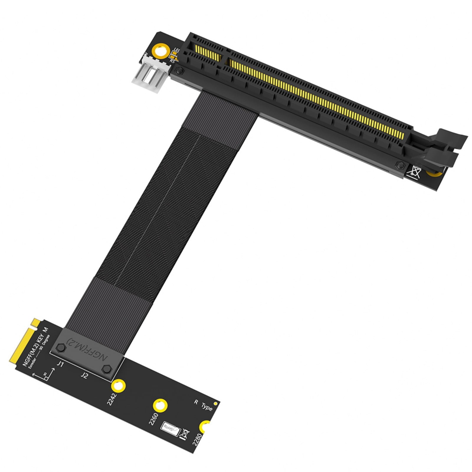 90 Angled Turn NGFFs Key M to PCIe 16X Graphics Card Adapter Nvme to PCIe PCIExpress 16X Extension Cable
