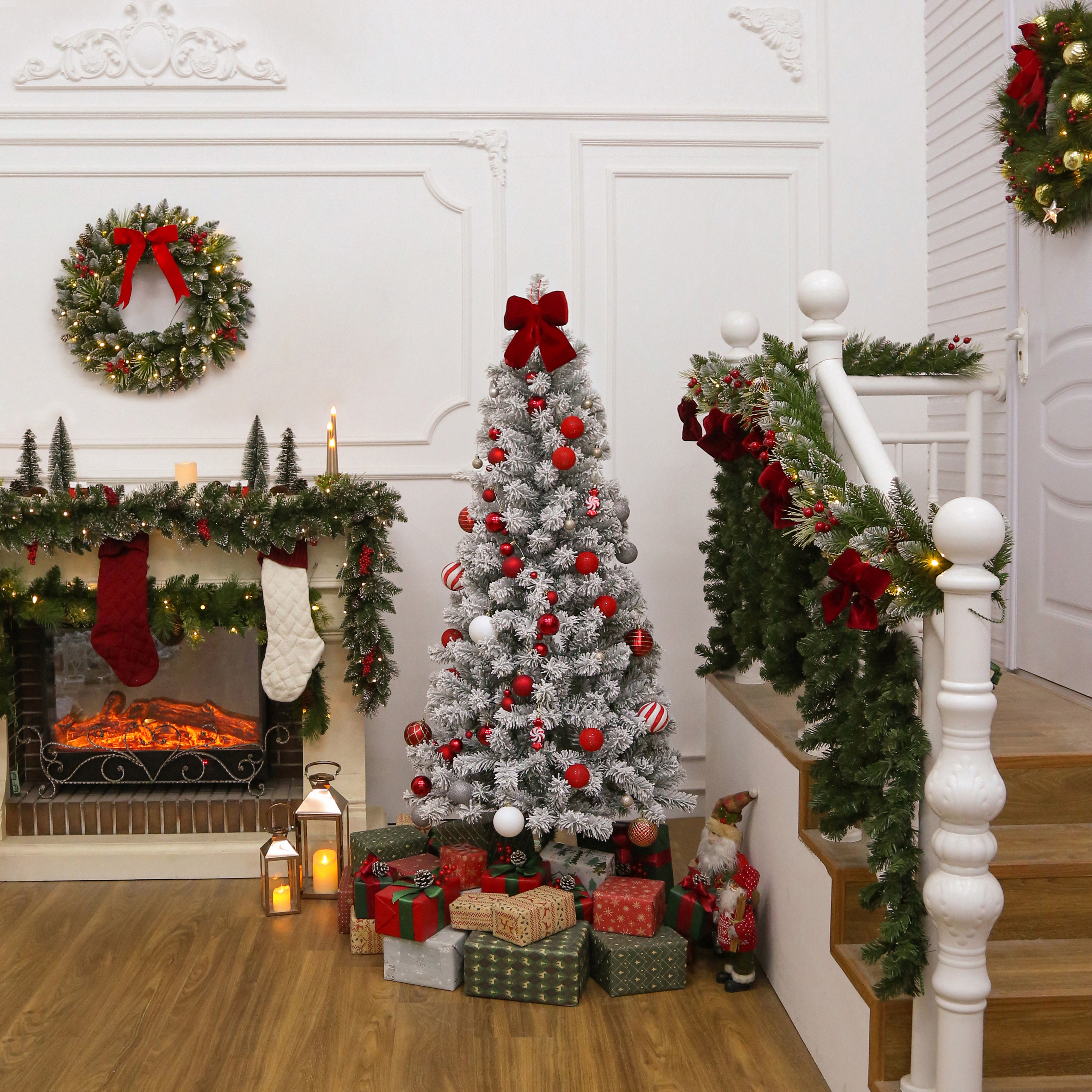 6' Pine Green Flocked Artificial Christmas Tree, by Holiday Time