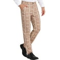 thumbnail image 5 of INSPIRE CHIC Men's Checked Prom Trousers Formal Plaid Suit Pants, 5 of 6