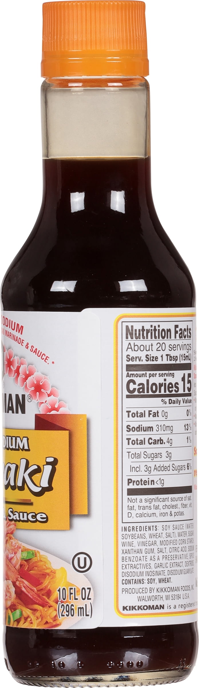 Kikkoman Less Sodium Teriyaki Marinade & Sauce, 10.0 fl oz