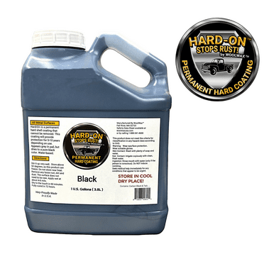 HARD-ON by woolwax™ 1 Gallon Pail Auto Truck Undercoating Permanent Black Water Based Corrosion Inhibitor Coating One Time Application Non-Rubber Stops Rust Chip Guard Sound Deadener Solvent Free