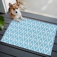 thumbnail image 5 of Minimalist Art Bathroom Rug Washable 2x3 Entryway Rug Non Slip Boho Abstract Floral Lattice Light Blue Front Door Mat Low Pile Indoor Doormat Throw Floor Carpet for Kitchen Bedroom Entrance, 5 of 9