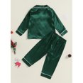 thumbnail image 5 of Elippeo Kids Pajama Sets Contrast Color Trim Long Sleeve Lapel Neck Button-up Tops Long Pant Loungewear Set 1 2 3 4 5 6 7 Years, 5 of 8
