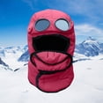 thumbnail image 2 of Unisex All-in-One Winter Face Mask Balaclava, Fleece Lined Windproof Neck Warmer Hood for Skiing Cycling Running Motorcycle and Extreme Cold Weather Protection - Wine, 2 of 3