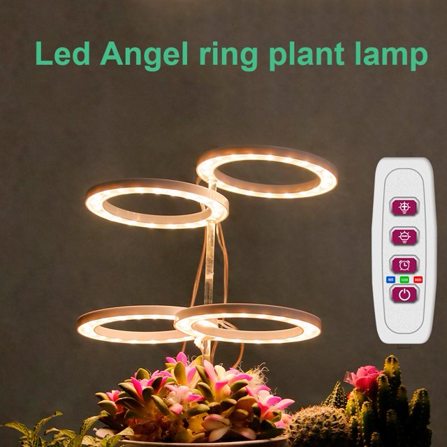 Bombilla Angel Ring Plant Light Sunlight Phytolamp Lámpara de vivero USB (uno para cuatro) Wdftyju Para estrenar