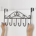 thumbnail image 2 of FeiFu No-Punch Over-The-Door Hook Rack,7 Hooks Space-Saving Organizer for Bathroom, Entryway, Bedroom Hanging Coats, Towels Black, 2 of 5