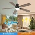 thumbnail image 3 of 52-inch Matte Black Ceiling fan with Light & Remote Color Changing Reverse Airflow Ceiling Fan, 3 of 7