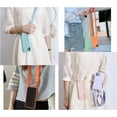 thumbnail image 3 of Silicone Case Compatible with iPhone 12 Mini, Adjustable Crossbody Necklace, Lanyard Neck Strap Protective Case Cover (Ice Blue, iPhone 12 Mini), 3 of 14