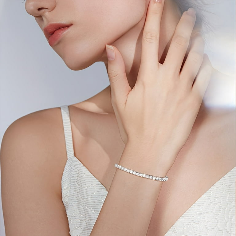 Moissanite Tennis Bracelet for Men and Women, 925 Sterling Silver