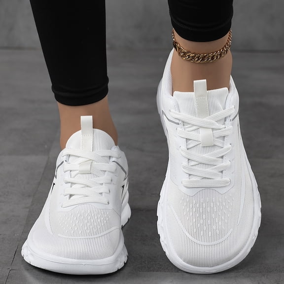 Willtoo Womens Breathable Mesh Lightweight Running Sneakers Lace Up Cushion Platform Shoes Non Slip Shock Absorbing Athletic Walking Tennis Shoes Casual Daily Footwear