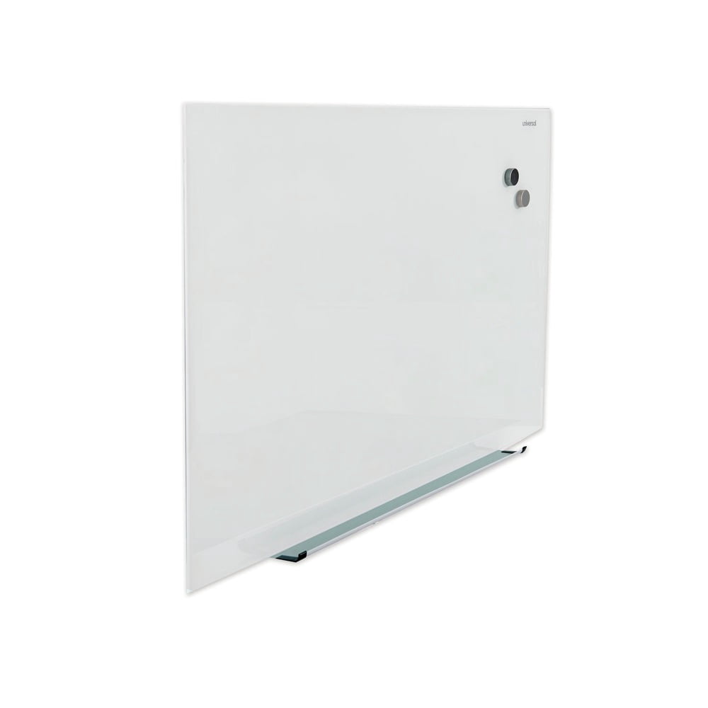 Universal Frameless Magnetic Glass Marker Board, 36" x 24", White -UNV43202