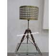 thumbnail image 3 of Vintage Brass Finish Tripod Table Lamp With Antique Brass Lamp Shade, 3 of 3