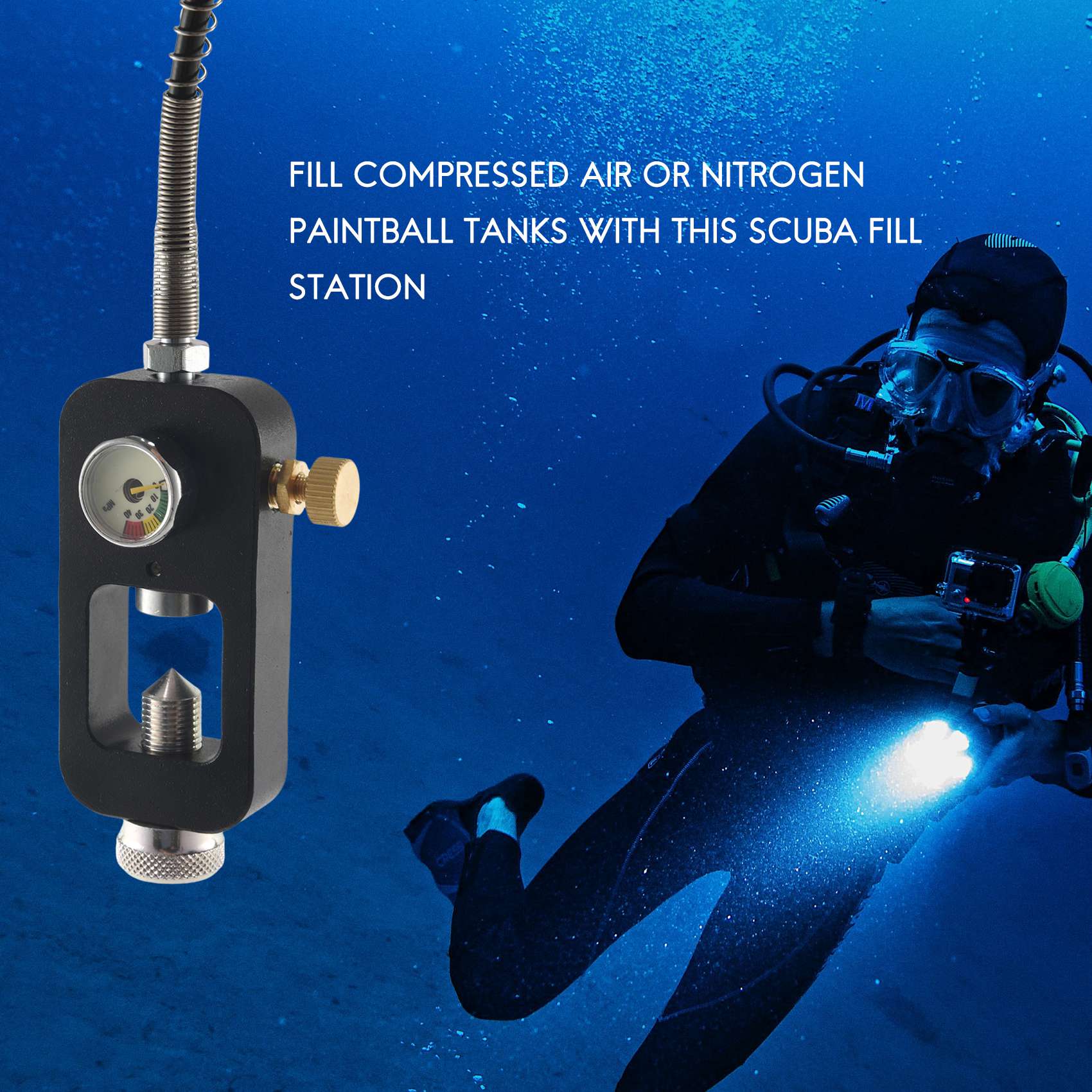 Pcp Scuba Diving Tank Fill Station with High Pressure Fill Whip