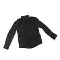 thumbnail image 4 of Camisa de manga larga para hombre Nikou de algodón puro ajustada negra M, 4 of 15