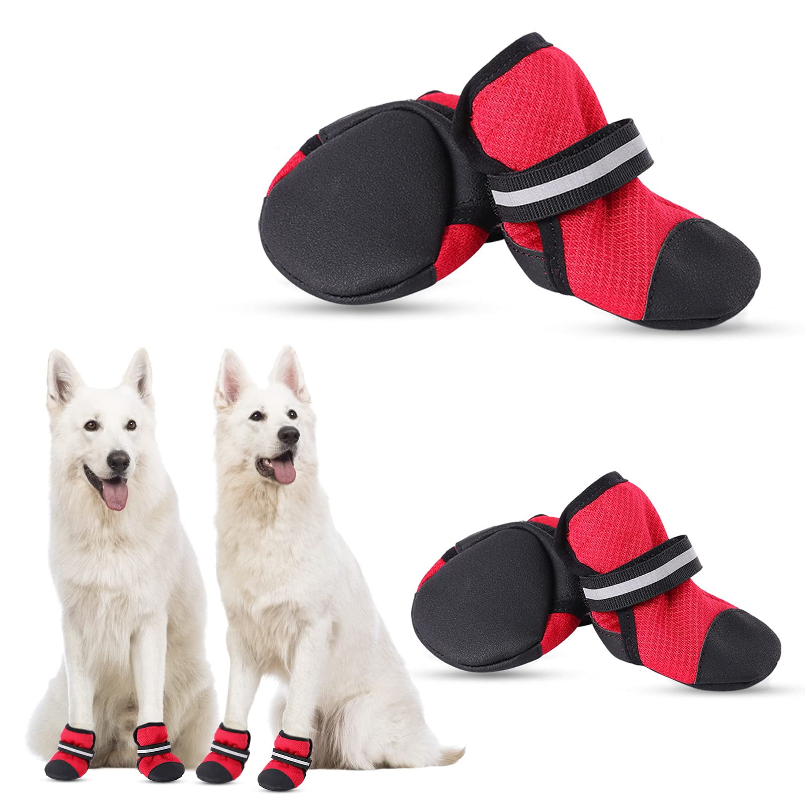 KOESON Dog Shoes for Hot Pavement Reflective Summer Dog Boots for