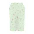 thumbnail image 5 of Only Moment Linerless Relaxed Casual Shorts for Women Autumn Fragrant Linen Graphic Printed Shorts Summer Elastic Waist Casual Lightweight with Pockets Shorts Green,XL, 5 of 6