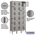thumbnail image 4 of 12" Wide Six Tier Box Style Vented Metal Locker - 3 Wide - 6 Feet High - 12 Inches Deep - Gray - Unassembled, 4 of 4