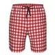 thumbnail image 3 of Balery Red Checkboard Traje de Baño Estilo Hawaiano para Hombre, Shorts de Secado Rápido con Bolsillos-XX-Large, 3 of 6