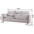 thumbnail image 4 of LifeSky Solid Wood 3-Seater Sofa for Living Room: 220lb Per Seat Support - 20-Minute Assembly for Young Families - Removable Zippered Cushion Covers Blue White Stripes, 4 of 10
