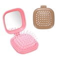 thumbnail image 1 of Uxcell 2 Pcs Cepillos de Cabello Plegables con Espejo, Rosa y Café, 1 of 7