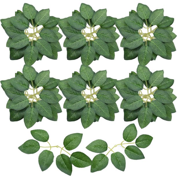 Hojas verdes artificiales Woohome Bulk Rose, 250 unidades, para bricolaje