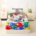 thumbnail image 4 of Castle Fairy Colorful Soccer Letter S Twin Sheets 3pcs, Stars Print Bedding, Yellow Red Blue Green,1 Fitted Sheet, 1 Flat Sheet and 1 Pillowcase, 4 of 6