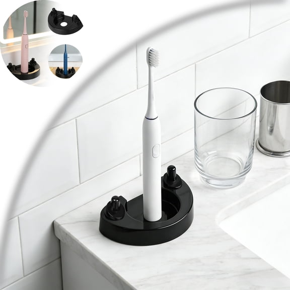 Electric Toothbrush Charging Dock Stand, Multi-functional Toothbrush Storage Rack with Brush Head Holder, Compact Space Saving Bathroom Toothbrush Holder Organizer for Electric Toothbrushes
