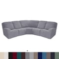 thumbnail image 3 of Funda de sofá reclinable de esquina en forma de L, de terciopelo de maíz polar, de color sólido, con todo incluido, 3 of 4