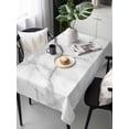 thumbnail image 6 of White Marble Table Cloth, Modern Geometric Abstract Minimalist Crack Waterproof Tablecloth for Rectangle Tables, Reusable Washable Fabric Table Cover for Restaurant Kitchen Dining Tables 54"x108", 6 of 6