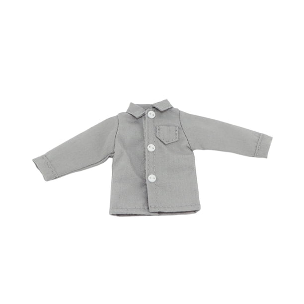 Ropa para figuras de acción a escala 1/12: camisa de tela, atuendo moderno en miniatura para figuras masculinas de 6 pulgadas. Gris