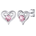 thumbnail image 1 of Pendientes Silvora Dainty con piedras preciosas para mujer, plata de ley, corazón infinito, regalo de joyería para cumpleaños o Navidad, 1 of 7