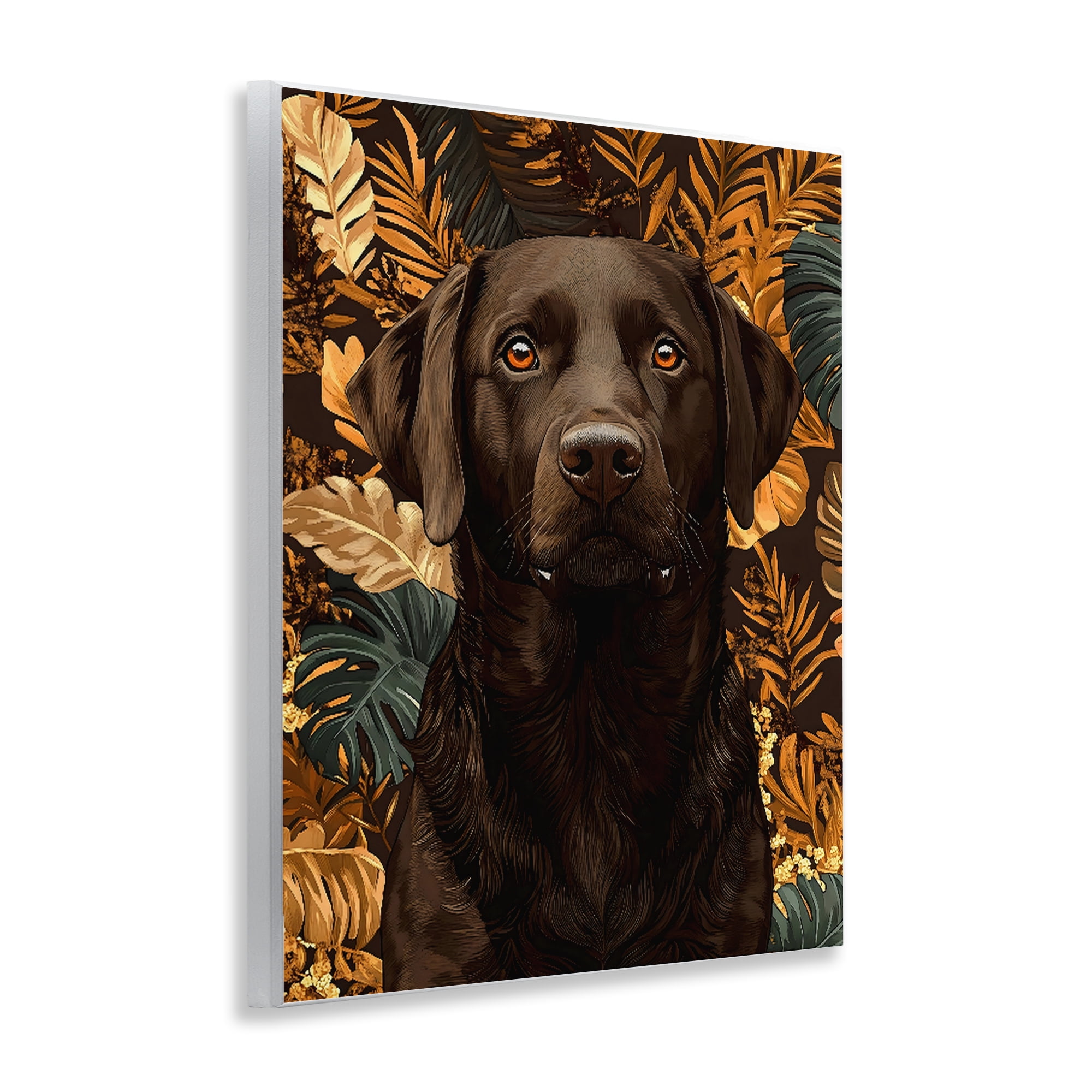 Stupell Industries Labrador with Golden Leaves Wall Plaque Art, design by Creative Studio