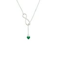 thumbnail image 2 of Delight Jewelry Acrylic 5/16" Green Heart Silver tone Elegant Infinity Lariat Necklace, 2 of 4