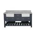 thumbnail image 3 of Charlotte 72" Double Bathroom Vanity with Marine Gray Cabinet and Carrara Marble Top, 3 of 6