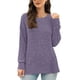 thumbnail image 5 of HongQid Long Sleeve Shirts for Women Tunic Trendy Casual Round Neck Tops Lightweight Sweaters, 5 of 7