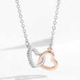thumbnail image 6 of SFTING Intertwined Hearts Double Hoop Necklace in 925 Sterling Silver Cubic Zirconia Love Double Heart Necklace Jewelry Gift for Women Mother Wife, 6 of 9