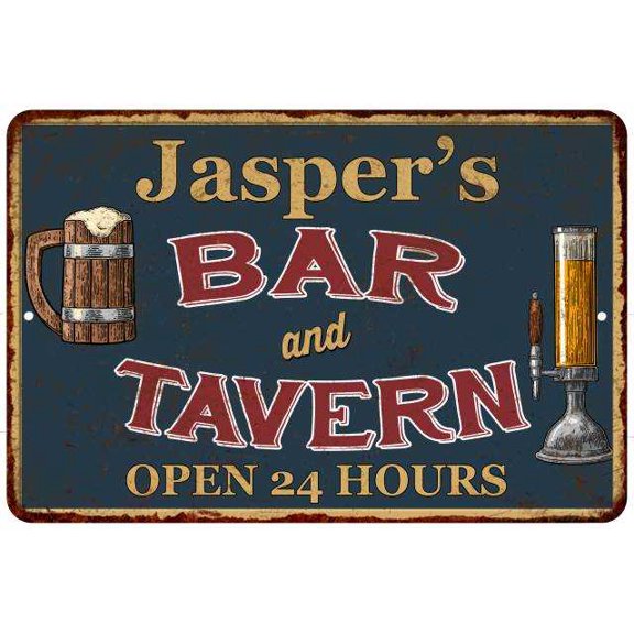Jasper's Green Bar & Tavern Rustic Sign 8 x 12 High Gloss Metal 208120047577