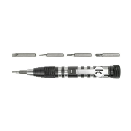 Starrett Steel Screwdriver - Kershaw TX-Tool (TXTTOOL) 4.8-Inch Single-Position Multi-function Magnetic Bit Driver, Steel T-6, T-8, T-10, #2 Phillips® and Slotted Screwdriver Bits, Lightweight Aluminum Handle, Pocket Clip, 1 o.z.