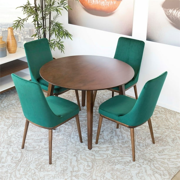 Mid Century Modern Pamela Walnut Dining Set Com Mid Century Modern Pamela Walnut Dining, Mid Century Round Kitchen Table And Chairs