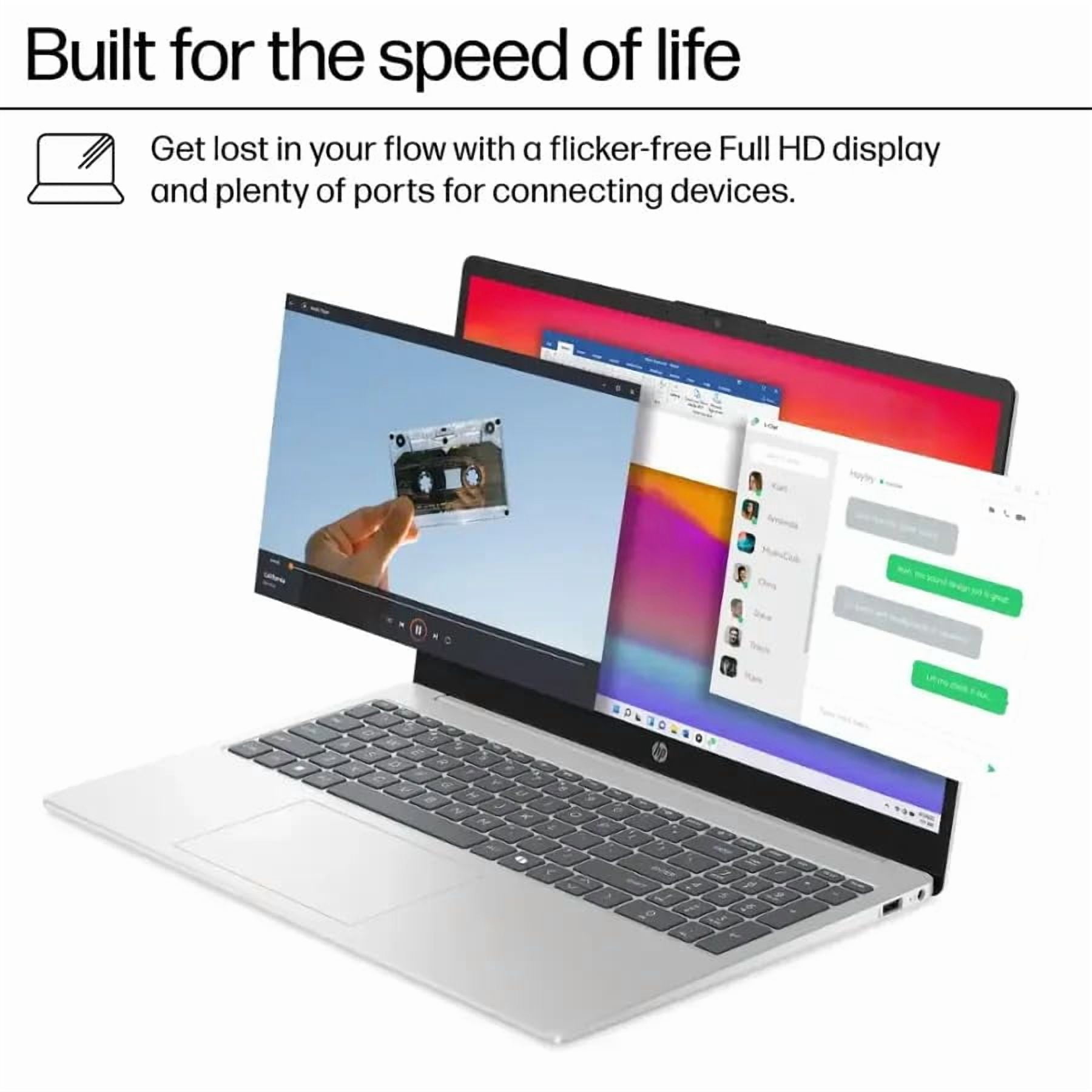 HP 2025 15.6" HD Touchscreen Laptop, Free Lifetime Microsoft Office 2024, Intel Core i3-1315U, 8GB RAM, 256GB SSD, Intel UHD Graphics, Windows 11 Pro, Natural Silver, Copilot, with USB Hub&Stylus Pen