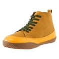 thumbnail image 2 of Bmisegm Bottes Courtes Décontractées Plates à Lacets en Cuir à Bout Rond Rétro pour Femmes Jaune 9, 2 of 7