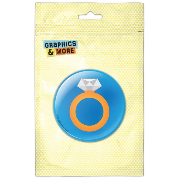 Diamond Wedding Engagement Ring Pinback Button Pin Badge