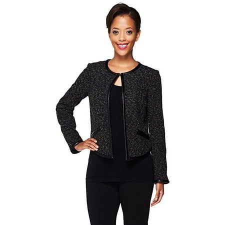 Edge Jen Rade Jacket Faux Leather Trim A256853