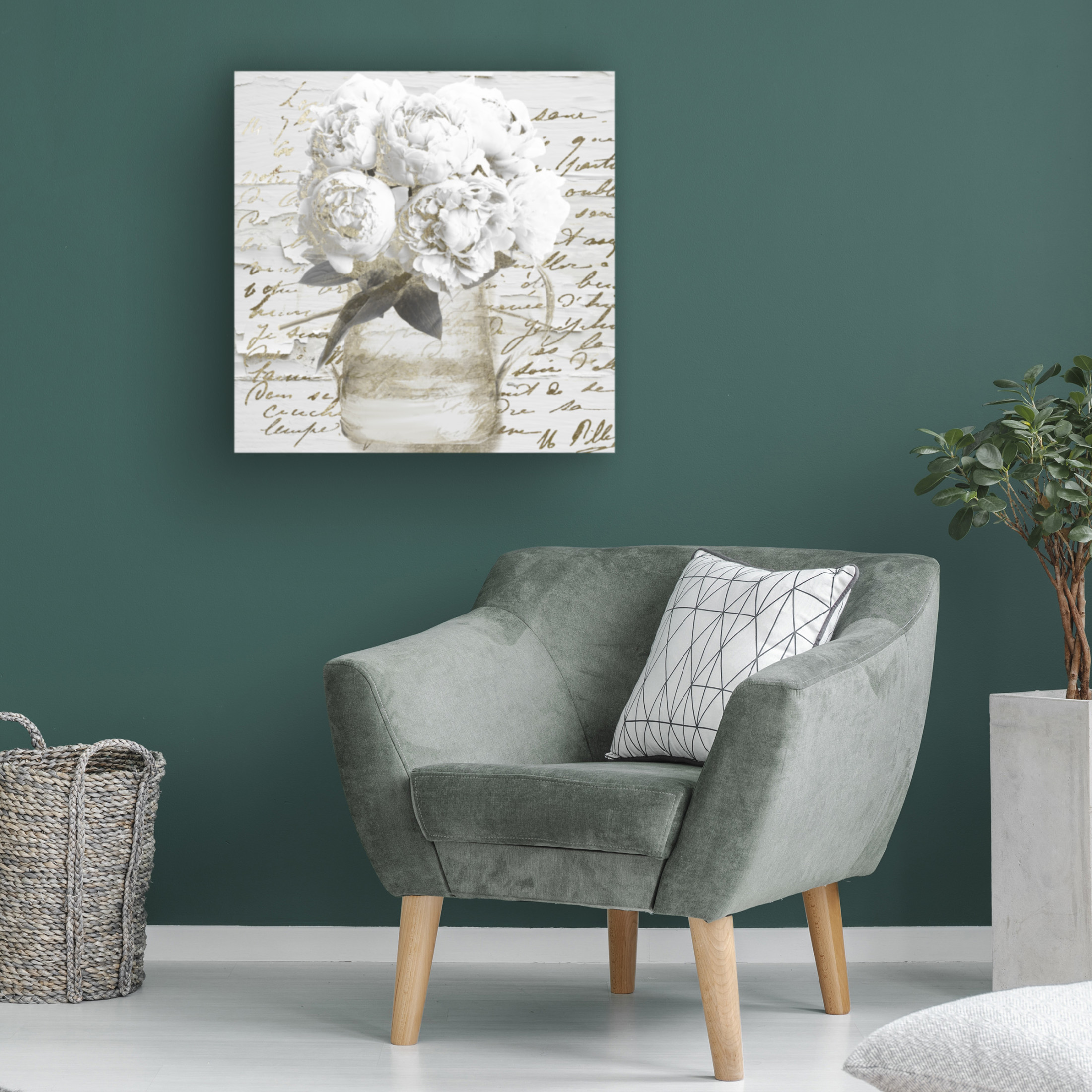 Canvas Wall Art - Sasha 'Bisous' Wall Art for Living Room, Bedroom, or Office Décor by Trademark Fine Art - 14 x 14 Inches