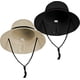 thumbnail image 2 of Sombrero de paja para playa con cordón, plegable, de ala ancha y protección UPF 50 para mujer, ideal para viajes y verano., 2 of 5
