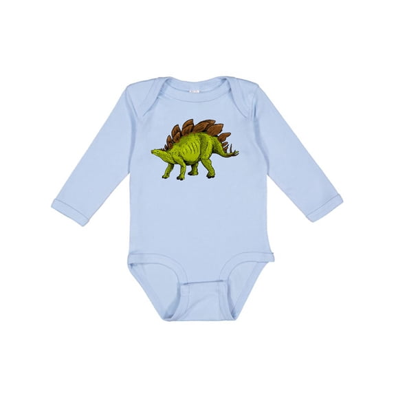 Inktastic Smiling Stegosaurus Boys or Girls Long Sleeve Baby Bodysuit