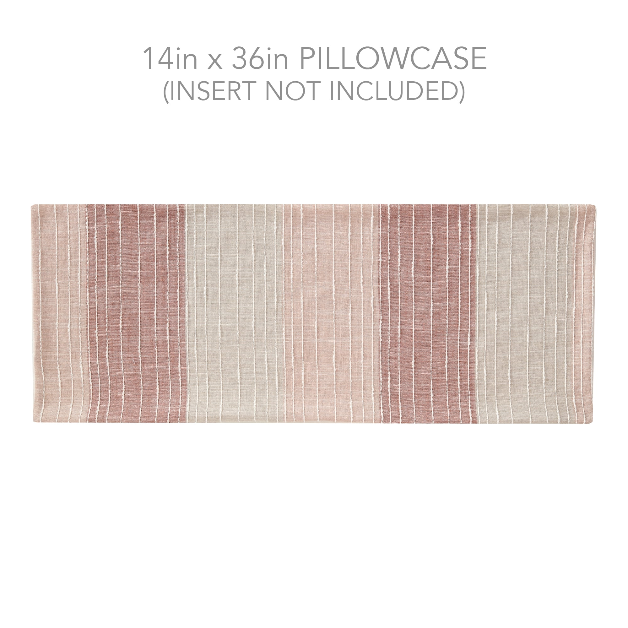 Levtex Home – Sand Stripes Blush Lumbar Pillow – Decorative 14x36in. Pillow Cover – Modern Stitched Stripe Design – Pink and Neutral Tones – Soft Textured Fabric – No Insert Included