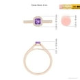 thumbnail image 4 of ANGARA Natural Classic Cushion Amethyst Ring with Diamond Halo in 14K Rose Gold for Women (Size-4mm) | February Birthstone, Birthday, Anniversary, Jewelry Gift for Women | Natural Amethyst Ring, 4 of 8